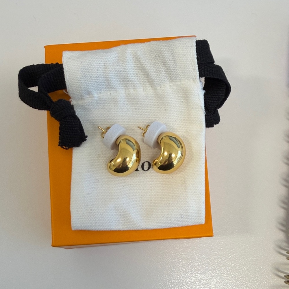 Gold Crescent Earrings